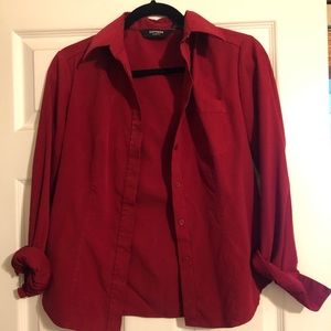 Women’s red button down